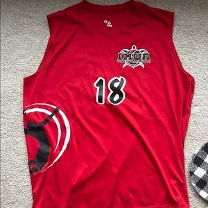 Red Sports Tank Top with Graphic